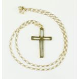 A 9ct gold crucifix pendant and chain, 5.9g.