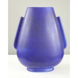 Rorstrand Saxbo ceramic vase, in matt cobalt blue glaze, 27cm high.