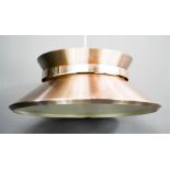 A Carl Thore pendant light, brushed chrome with polished chrome band.