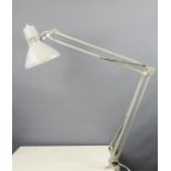 A Ledu clamp anglepoise lamp, light grey.