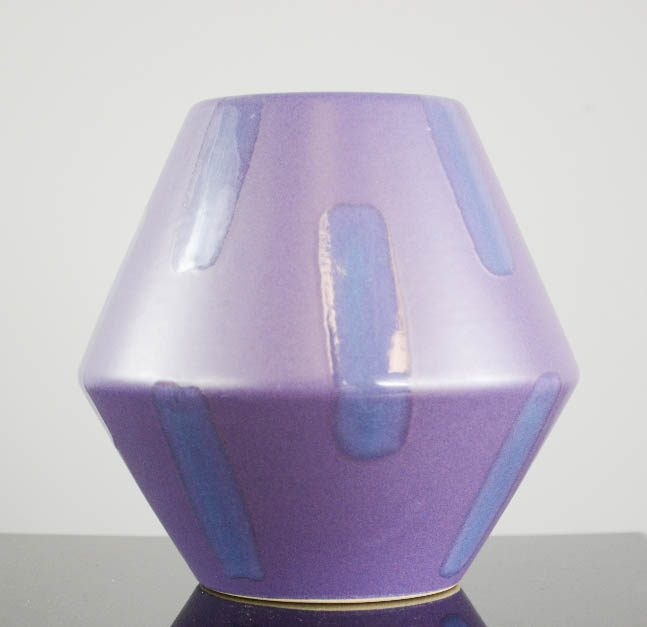 Amano German pottery vase, purple glaze no. 553-15, together with a 1960s German vase of cobalt blue - Image 2 of 2