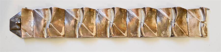 Lapponia by Bjorn Weckstrom silver bracelet, marked 925, circa 1970,as worn by Princess Leia in Star - Image 2 of 6