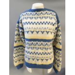 A hand knitted retro jumper.