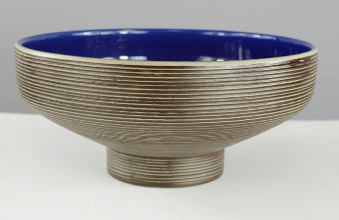 Rorstrand Entre bowl by Carl-Harry Stalhane, cobalt blue glazed interior, 10cm high, 22½cm