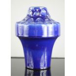 West German pottery cobalt blue glazed vase, no.1253-17, 17cm high.