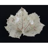 Janie Davies; Studio ware ceramic bowl in the form of a leaf.