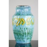 A Corstens Atelier vase, West German, 30-20 impressed to base, circa 1960, turquoise ground glaze,