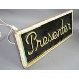 A Presenter light up sign, Swedish, circa 1950.