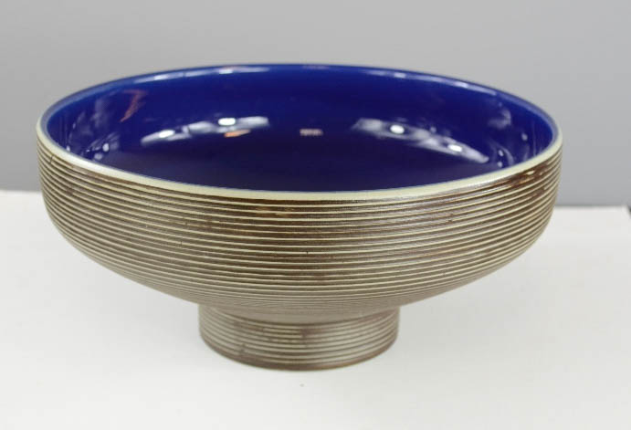 Rorstrand Entre bowl by Carl-Harry Stalhane, cobalt blue glazed interior, 10cm high, 22½cm - Image 2 of 3