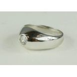 An 18ct white gold and diamond gentleman's ring, approximately 3/4 ct diamond.