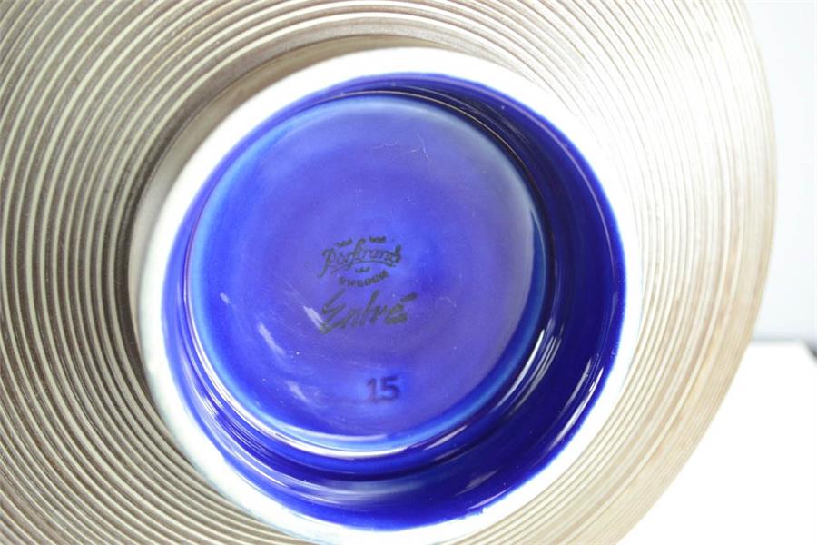 Rorstrand Entre bowl by Carl-Harry Stalhane, cobalt blue glazed interior, 10cm high, 22½cm - Image 3 of 3