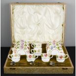 A Royal Worcester Virginia pattern tea service, with original Walker & Hall presentation.