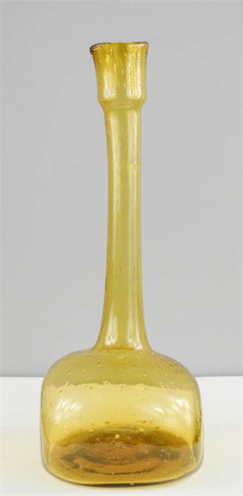 Arts & Crafts Yellow Studio Glass Vase/Decanter, in the Glasgow ’Clutha’ style of Christopher