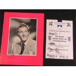 Autographs: a signed Danny Kay Concert Tour leaflet dated 1952, together with a signed menu for