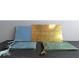 Three antique photograph album and a brass wall plaque for Jefferies & Baxter Chartered Accountants.