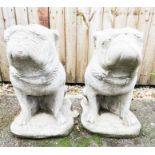 A pair of reconstituted stone British Bull Dogs.