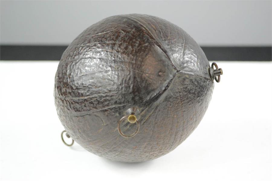 An antique coconut flask, inset with eyes. - Image 2 of 3