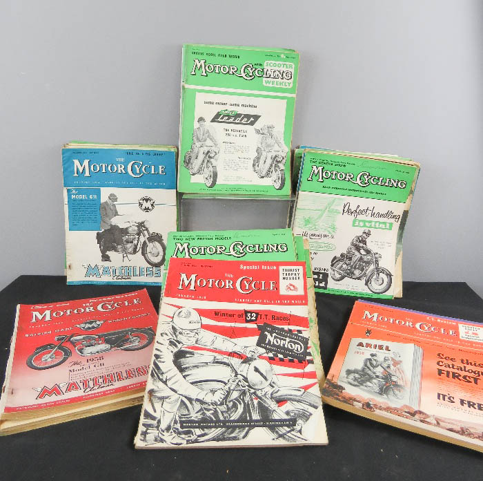 A quantity of 1950s Motor Cycling and TT magazines.