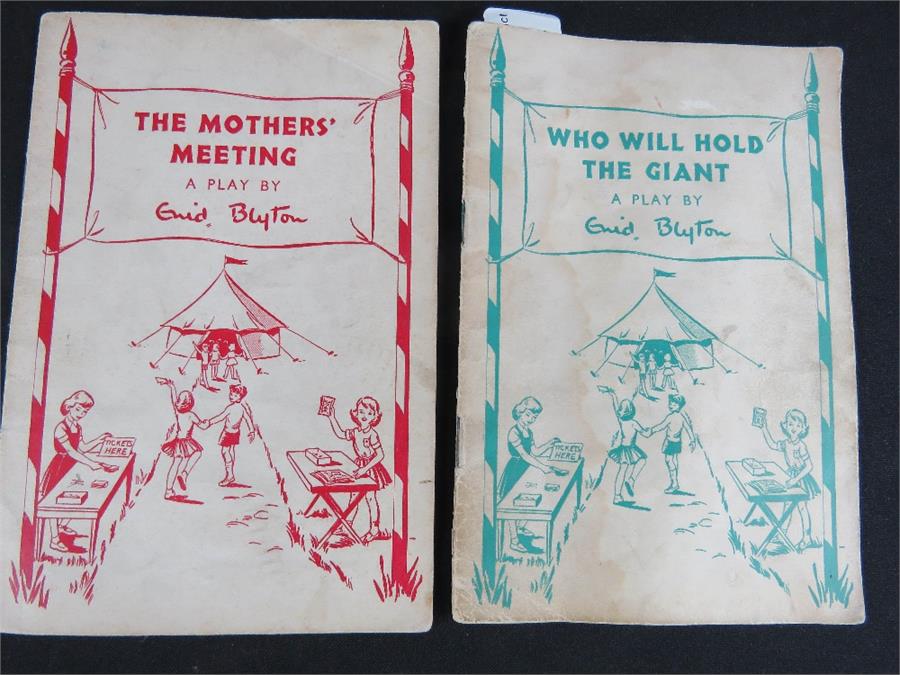 The Mothers' Meeting, and Who Will Hold The Giant, plays by Enid Blighton, both first editions,