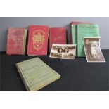 A group of French books; The Histoire de France, with postcards, Poetical Works of John Keats,