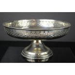 A silver tazza / pedestal comport, with pierced decoration, Birmingham 1936, 14.92toz.