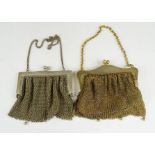 Two vintage chain metal purses/evening bags.