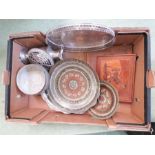 A quantity of silver plateware, including two Spanish pictures.