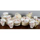 A Roslyn 1930s hand painted part tea set, no 5887, Colclough Enchanted pattern 7132 and Colclough