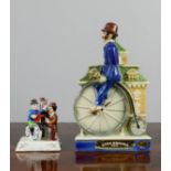 A Heritage China 1972 EZRA Brooks Liquor bottle, 185, in the form of a Penny Farthing, and a further