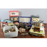 A group of model railway accessories and electrical items.