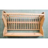 A Victorian pine plate rack.