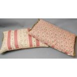 Two Robert Kyme fabric cushions.