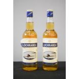 Two bottles of Lochranza finest blend Aran Whisky.