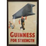 An original Guinness poster, 'Guinness for Strength', 78 by 51cm.