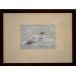 Raymond Briggs (20th century): The Snowman, original painted study on acetone, with acetone snow