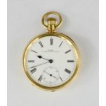 An 18ct gold pocket watch by Connell, 83 Cheapside London, Roman Numeral dial, subsidiary seconds,