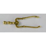 A Georgian brass pair of cinder nips, 11cm long.