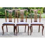 Three 19th century mahogany dining chairs.