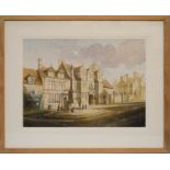 Simon Dolby (20th century): Oundle Post Office, watercolour, signed and dated '02, 36 by 50cm.