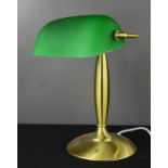 An Endon desk lamp with green shade.