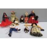 A quantity of foreign collectors dolls.