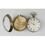 A 19th century silver pocket watch and case, with Roman Numeral dial, 5.19toz total.