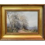 Caesar Smith (20th century): woodland landscape, oil on canvas,