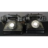Two bakelite vintage telephones, one A/F.