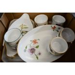 A group of Worcester Evesham pattern dinnerware, and a Talbot punch bowl and stand.
