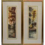 Chaliday (20th century French): two coloured etchings depicting chateaux, signed in pencil and