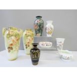 A group of vases; to include Wedgwood Kutani, Aynsley, Greek and Chinese peony examples.