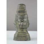 An early Egyptian bronze figure head / talisman, 13 cm high.