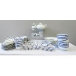 A Chinese blue and white ceramic eating set.