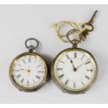 Two 19th century silver ladies pocket watches.